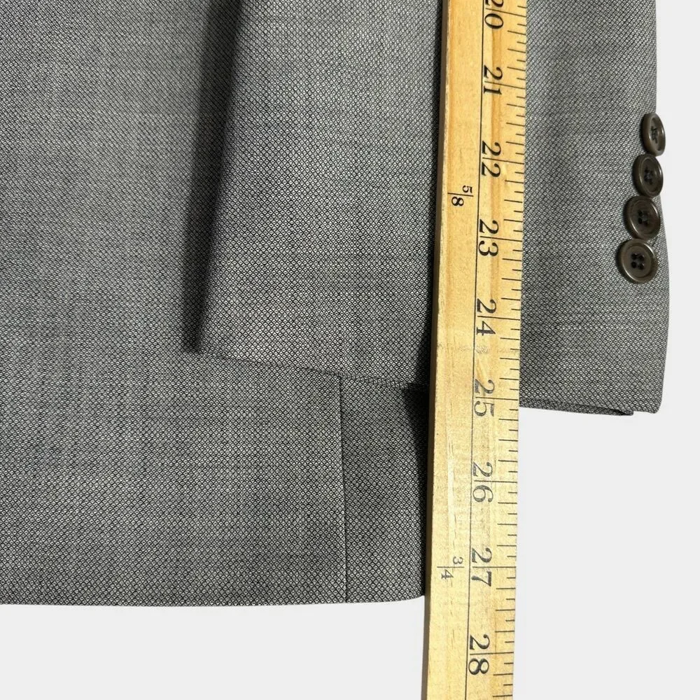 BROOKS BROTHERS Regent fitMens Blazer Sport Coat Two Button Jacket 46R WOOL Gray